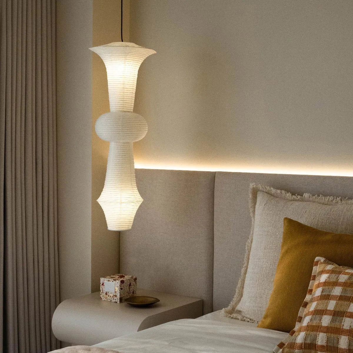 Akari Rice Paper LED Pendant Light - Modern Loft Home Decor Short Norenza