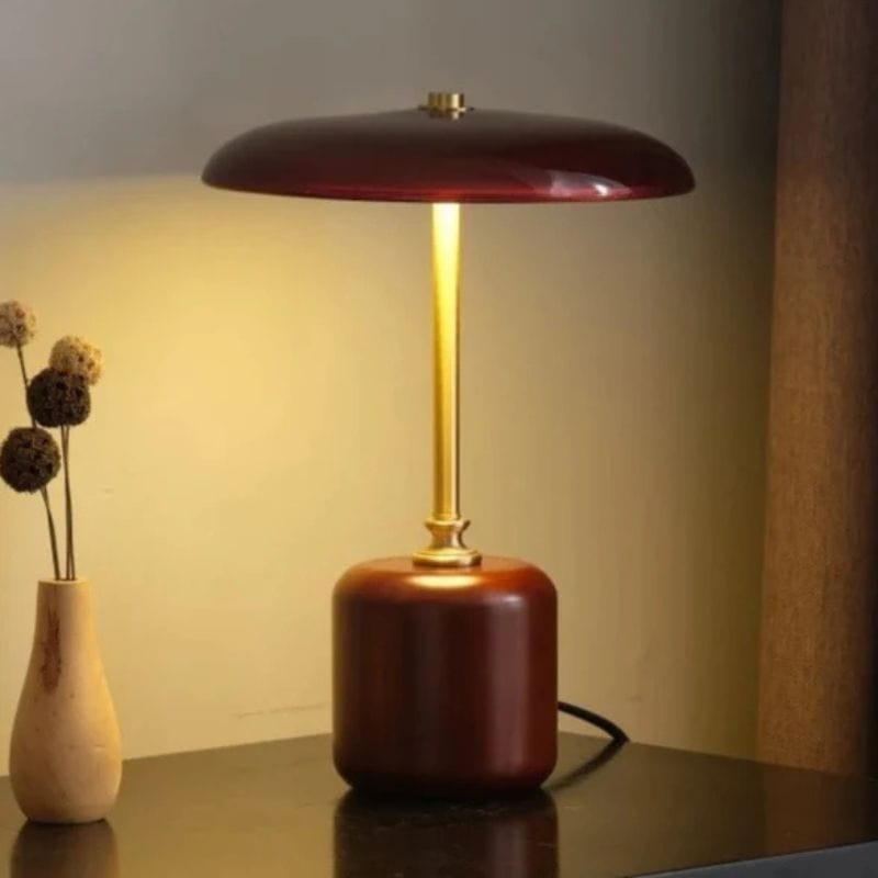 American Vintage Brass and Glass Desk Lamp Norenza