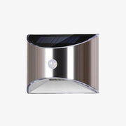 Rounded Chrome LED Solar Wall Light (Set of 2)