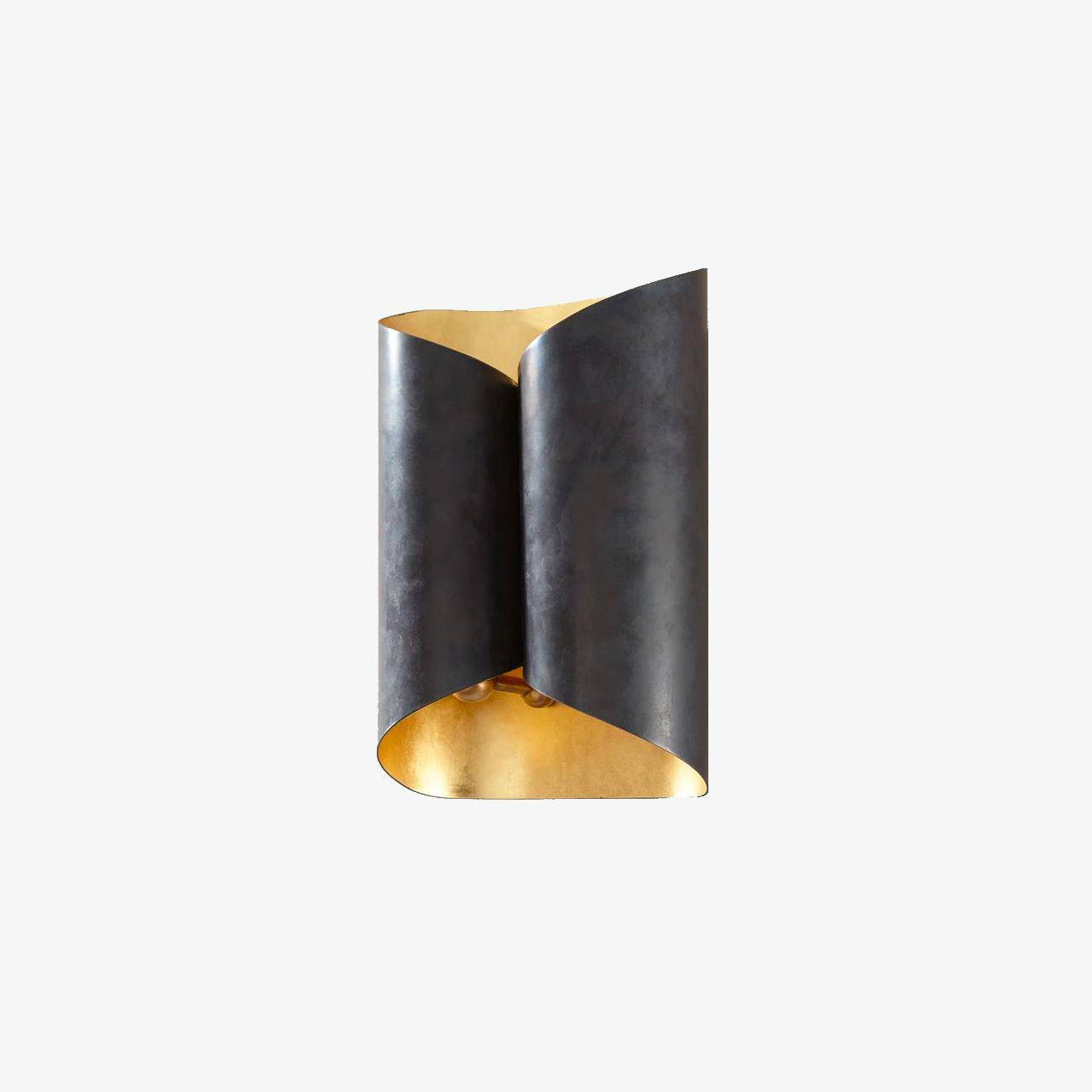Black and Gold Wrapped Wall Sconce Art