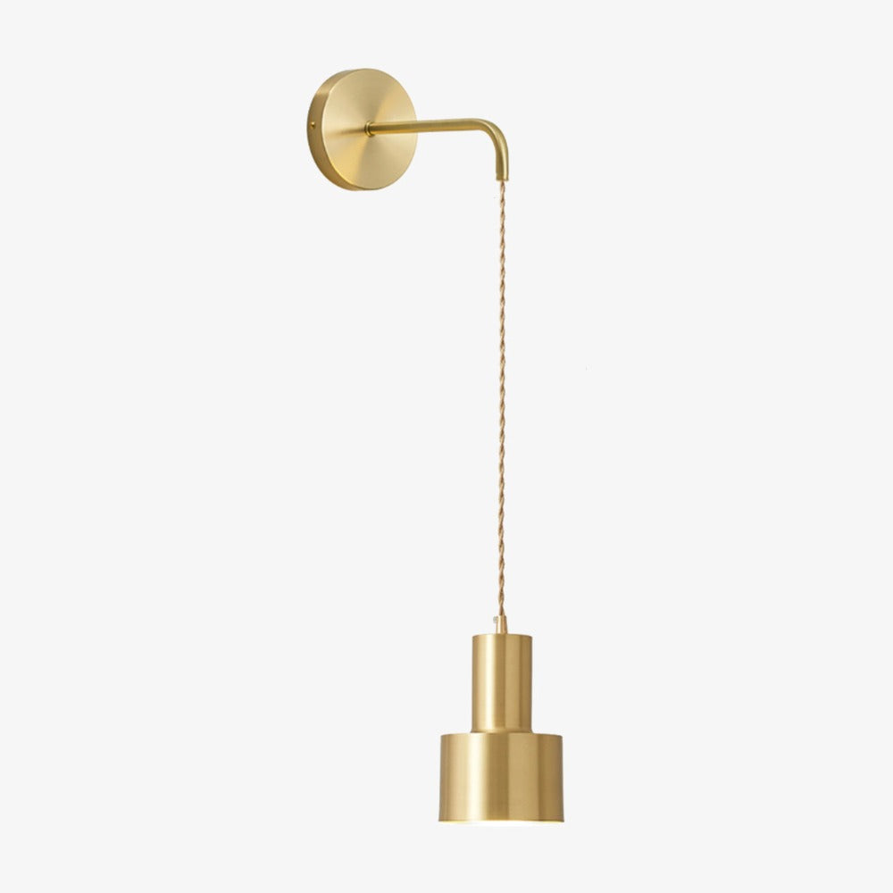 Gold Wall Sconce with Hanging Light Fixture