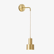 Gold Wall Sconce with Hanging Light Fixture