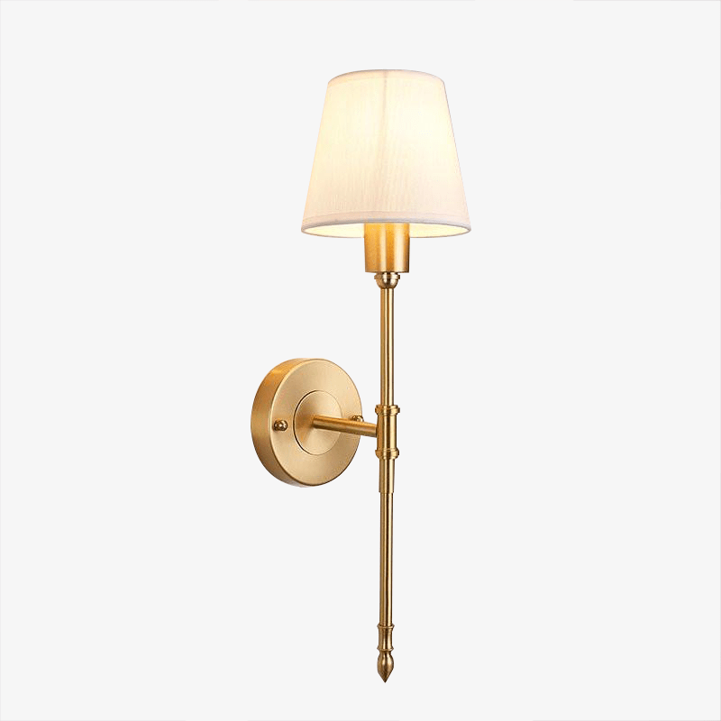Gold Wall Sconce with Fabric Shade