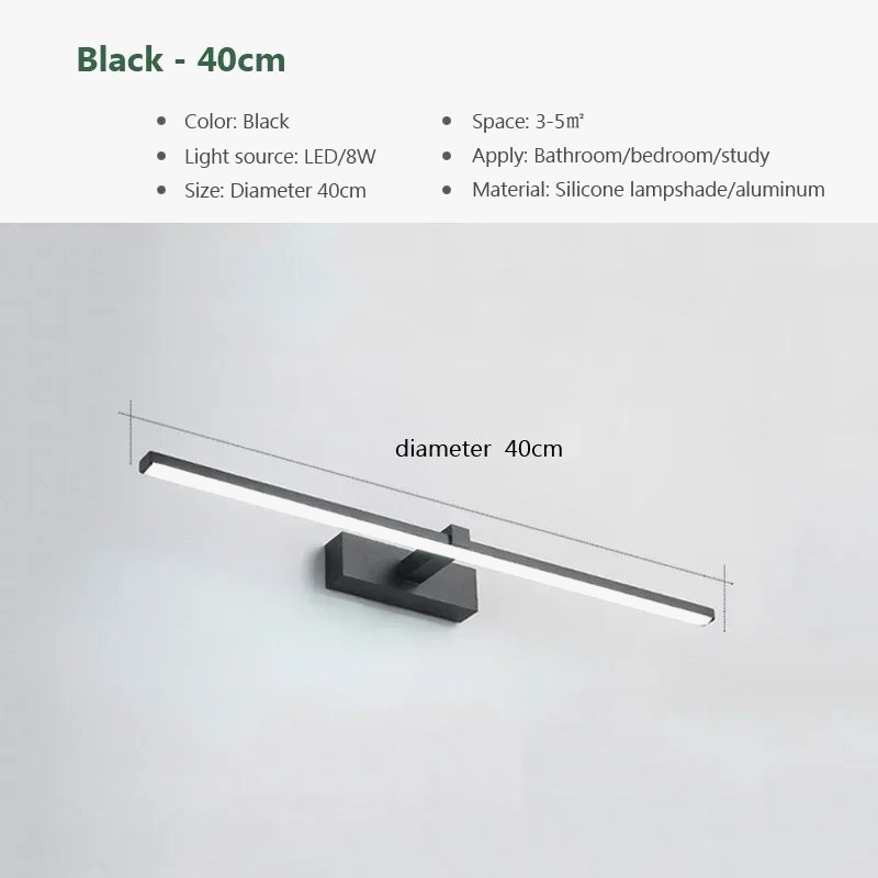 Modern LED Wall Sconce for Bathroom and Mirror