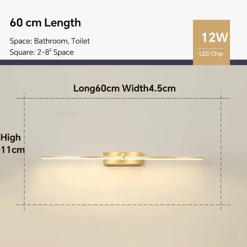 Modern LED Wall Sconce for Bathroom and Mirror
