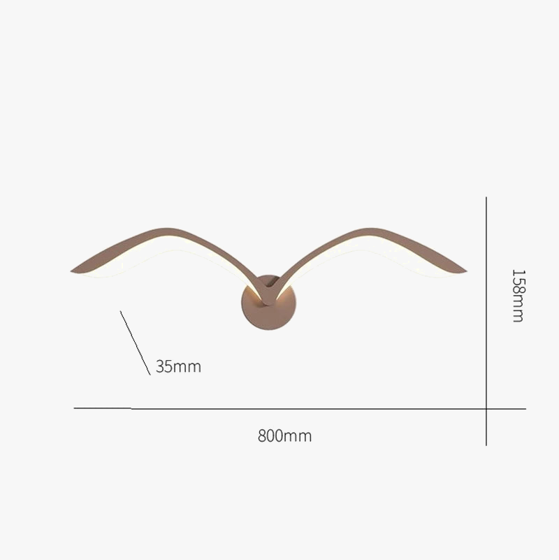 Modern LED Wall Sconce in Acrylic Seagull Design