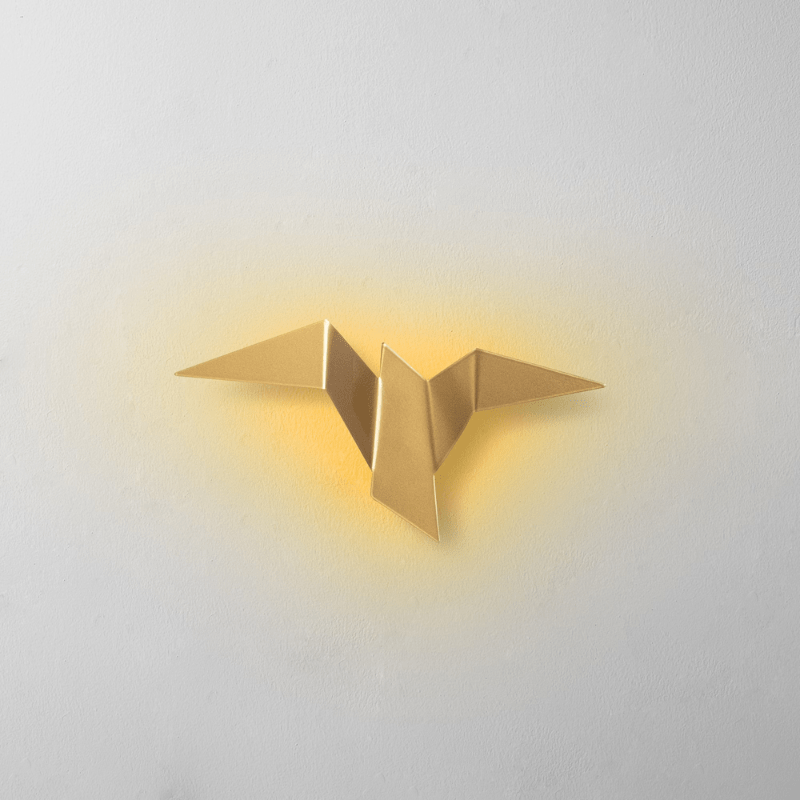 Applique murale moderne LED oiseau style origami Naila Gold Norenza