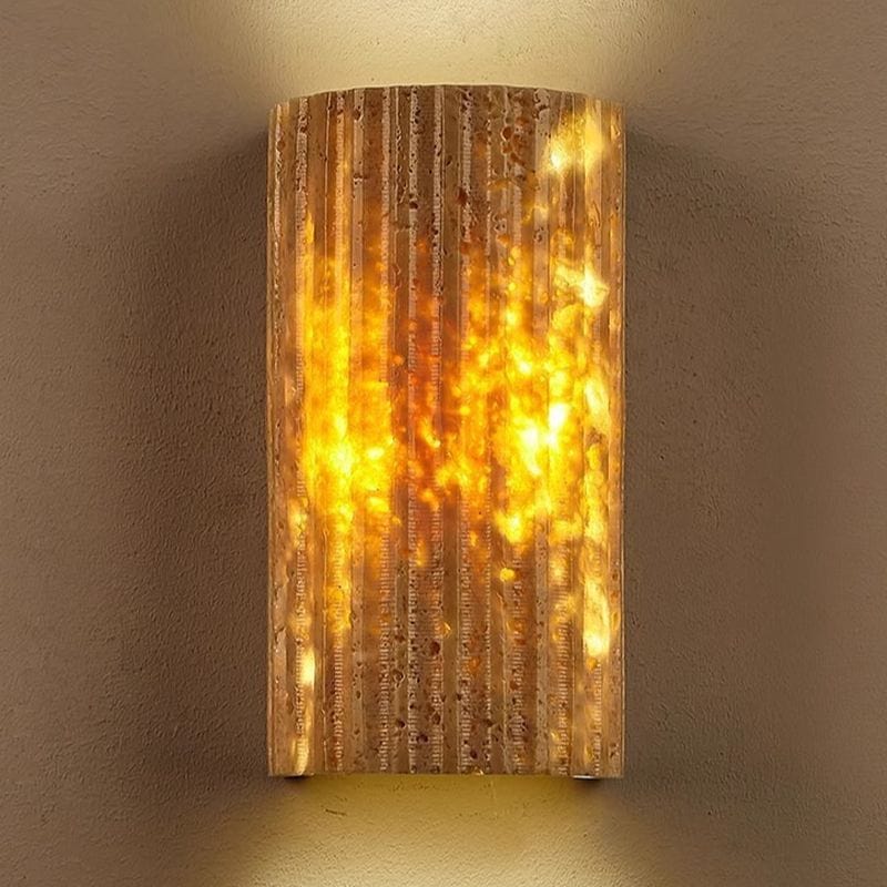 Artistic Natural Stone Wall Light Fixture for Ambient Lighting Norenza