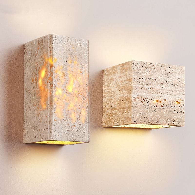 Artistic Natural Stone Wall Light Fixture for Ambient Lighting Norenza