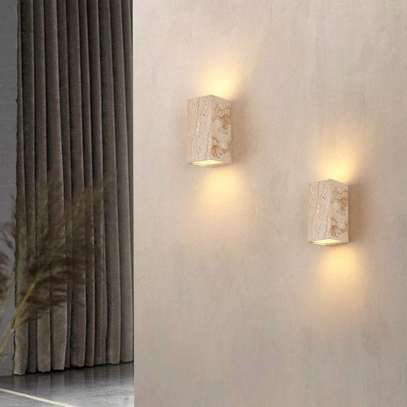 Artistic Natural Stone Wall Light Fixture for Ambient Lighting Norenza