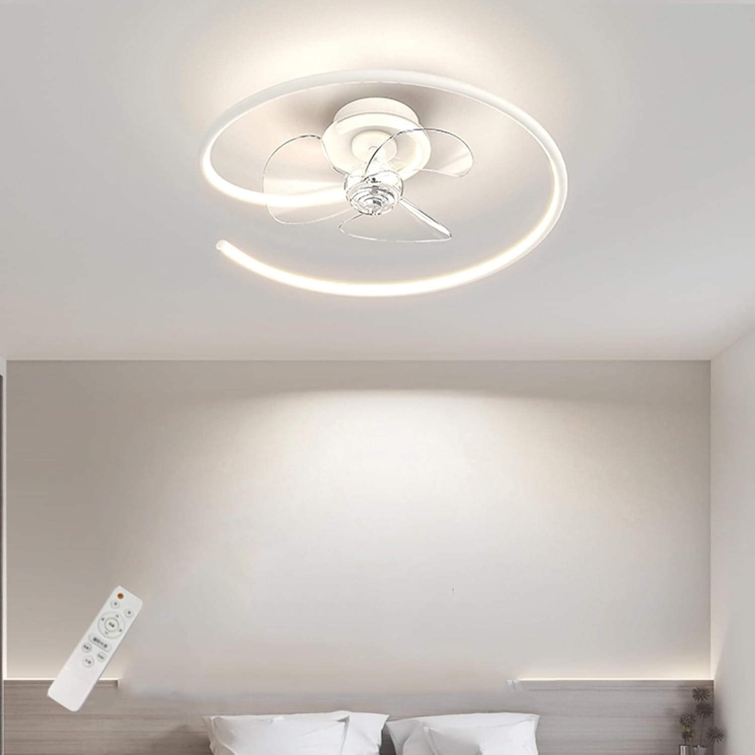 Artpad LED Ceiling Fan with Light and Remote Control White Norenza