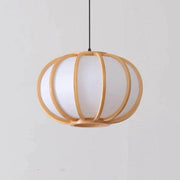 Bamboo LED Pendant Light with Round Japanese-Style Shade Norenza