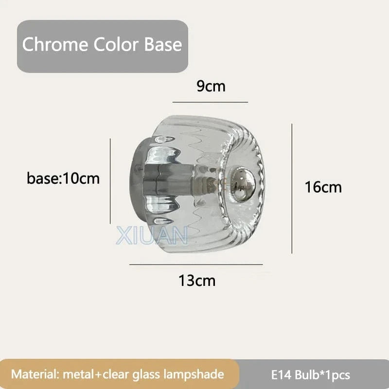 Bauhaus Glass Wall Sconce with Wall Effect Silver Norenza