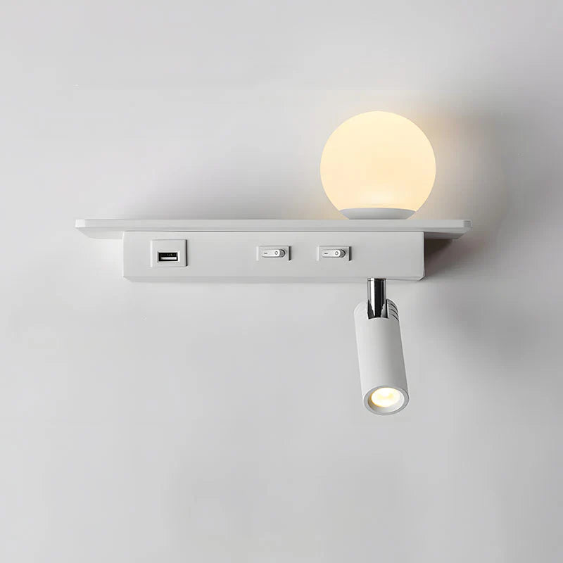 Modern LED Bedside Lamp with Switch and USB Port