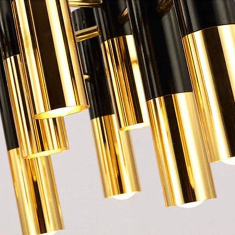 Black and Gold Metal Tube Pendant Light Fixture Norenza