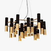 Black and Gold Metal Tube Pendant Light Fixture Norenza