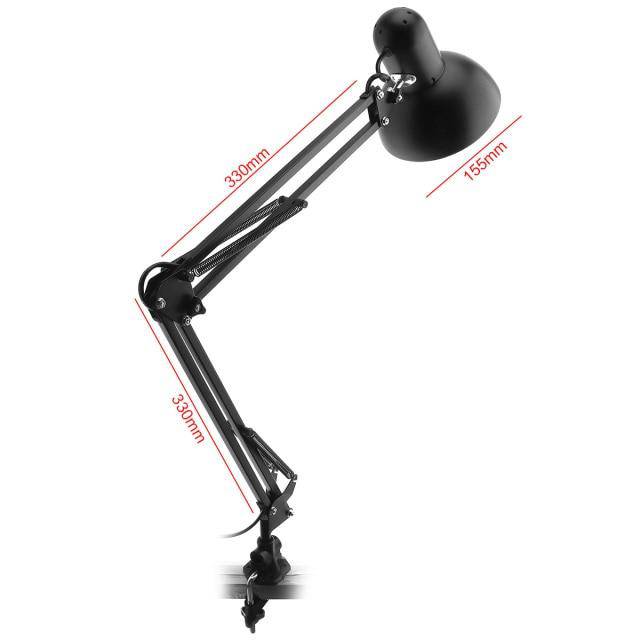 Black LED Desk Lamp with Adjustable Arm Clamp Norenza