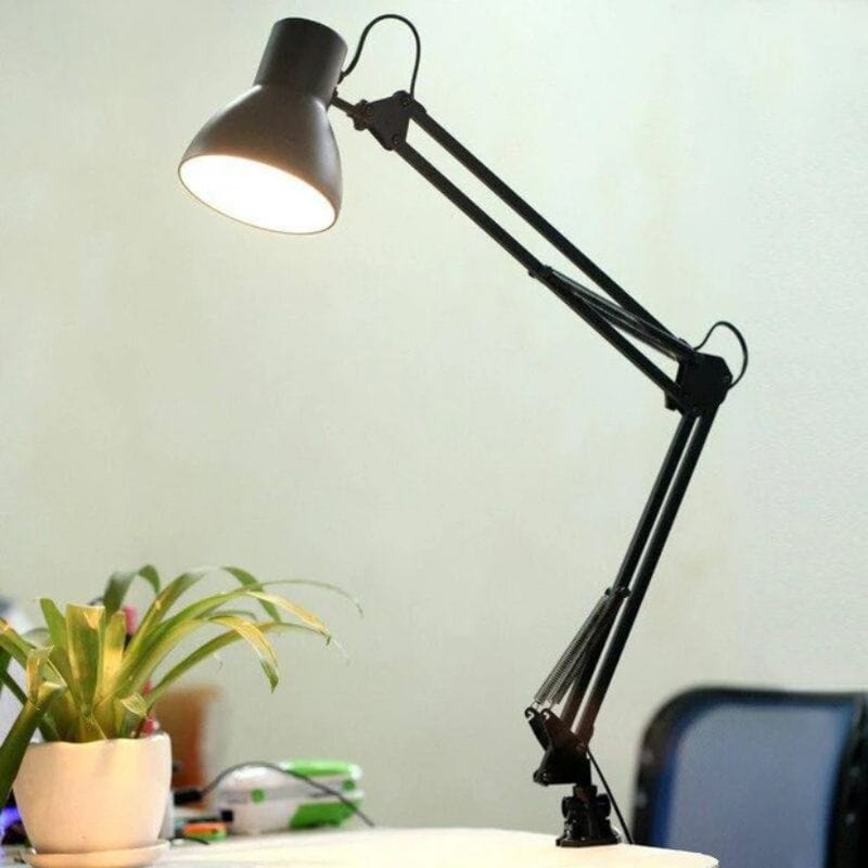 Black LED Desk Lamp with Adjustable Arm Clamp Norenza