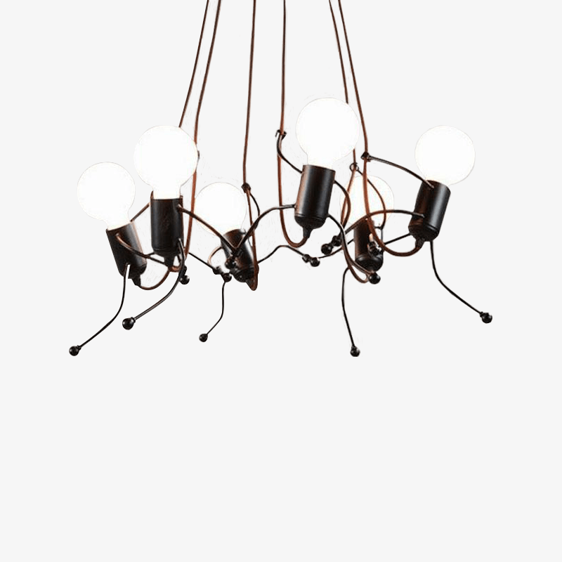 Black Man-Shaped Pendant 6 lights Norenza