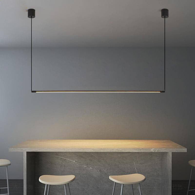Black Metal Tube LED Pendant Light - Loft Style Design 55" (140 cm) Norenza