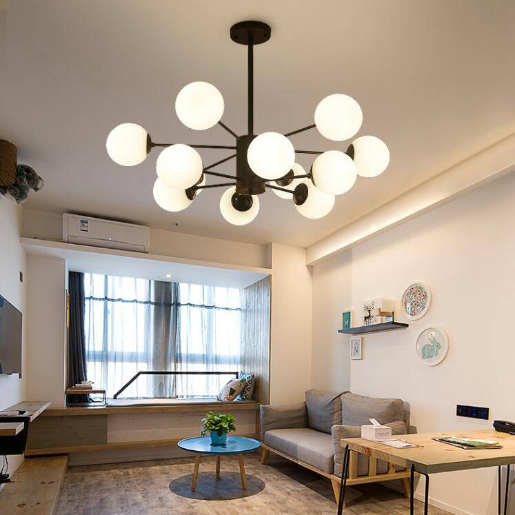 Black Multi-Branch Vintage Glass Chandelier Norenza