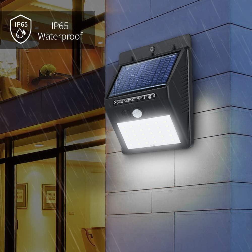 Black Solar LED Outdoor Wall Light Norenza