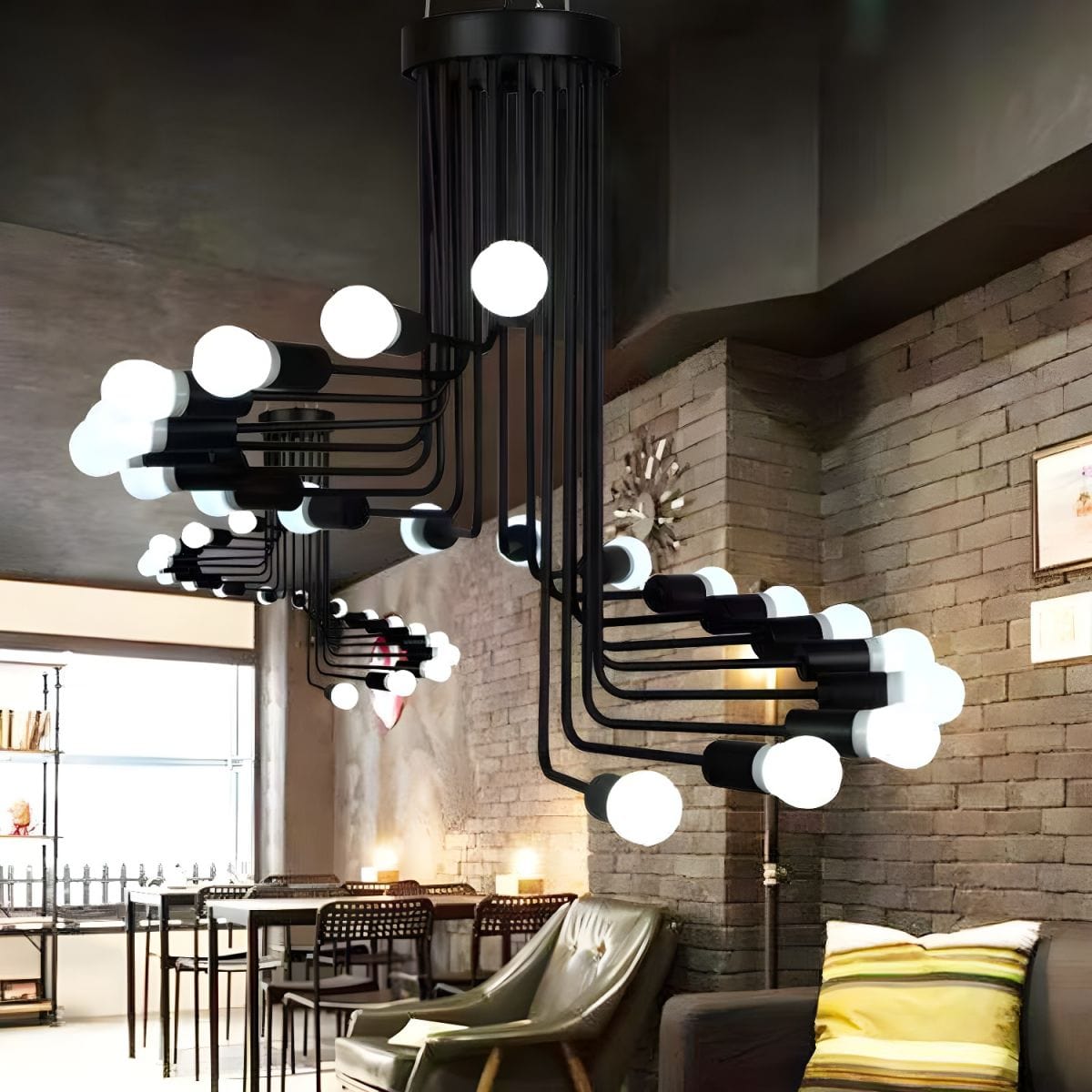 Black Stair-Step Multi-Branch Chandelier Norenza