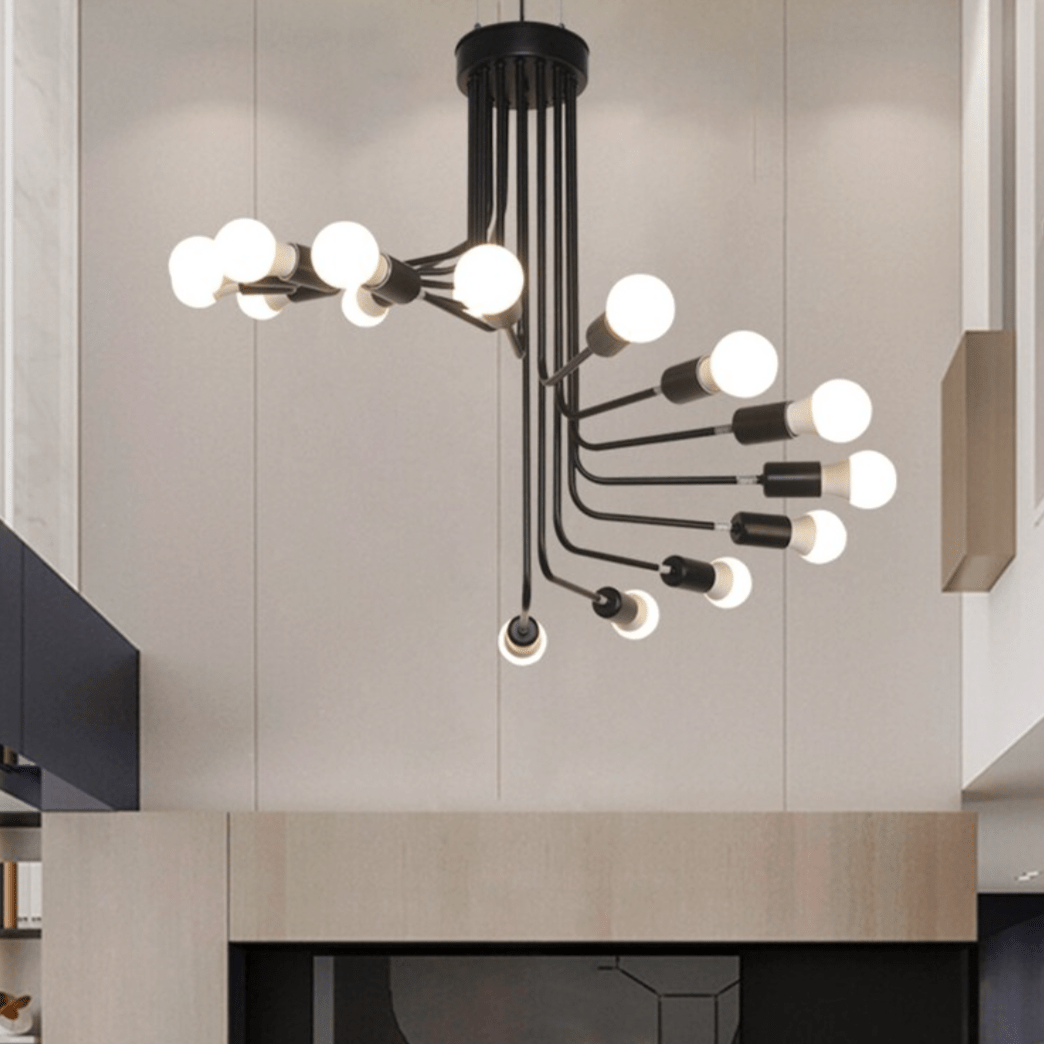 Black Stair-Step Multi-Branch Chandelier Norenza