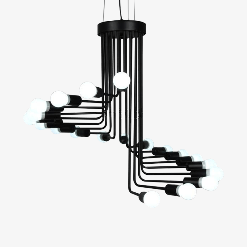 Black Stair-Step Multi-Branch Chandelier Norenza