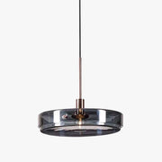 Blue Glass Round Suspension Pendant Light for Dining A Norenza