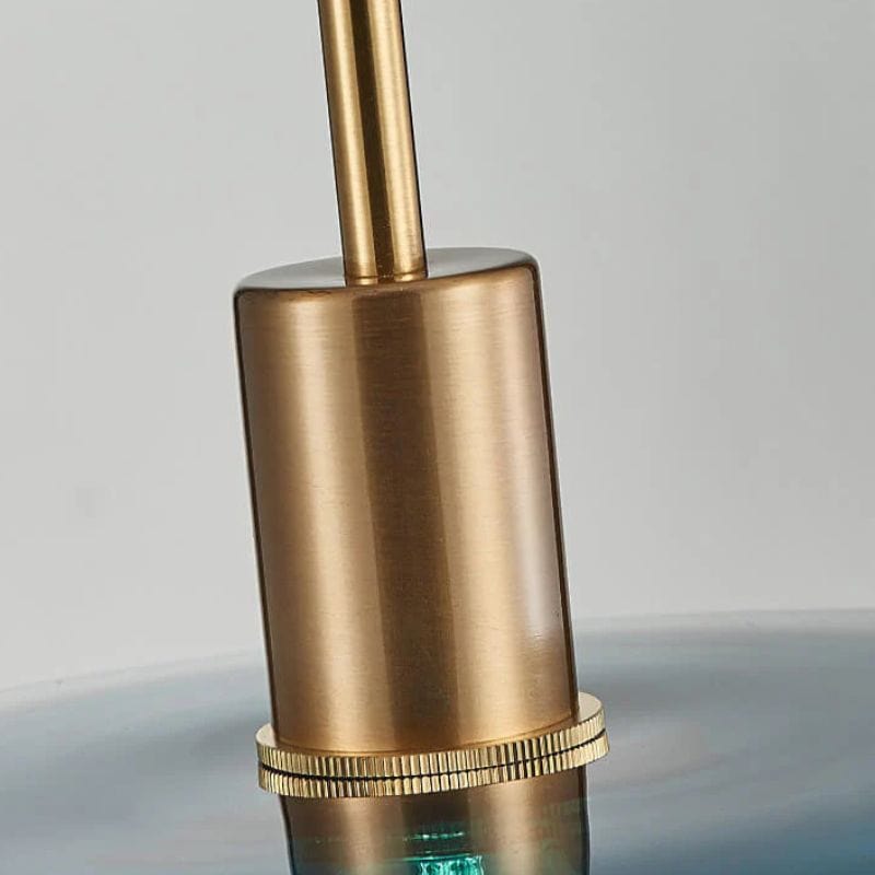 Blue Glass Round Suspension Pendant Light for Dining Norenza