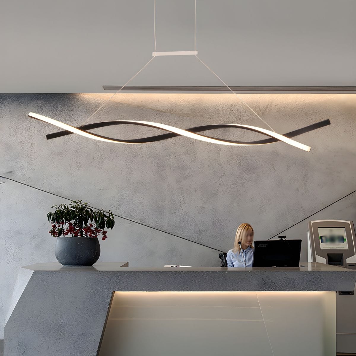 Callan Wave-Shaped LED Pendant Light Norenza
