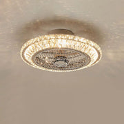 Modern Crystal Ceiling Fan with Light and Remote Control
