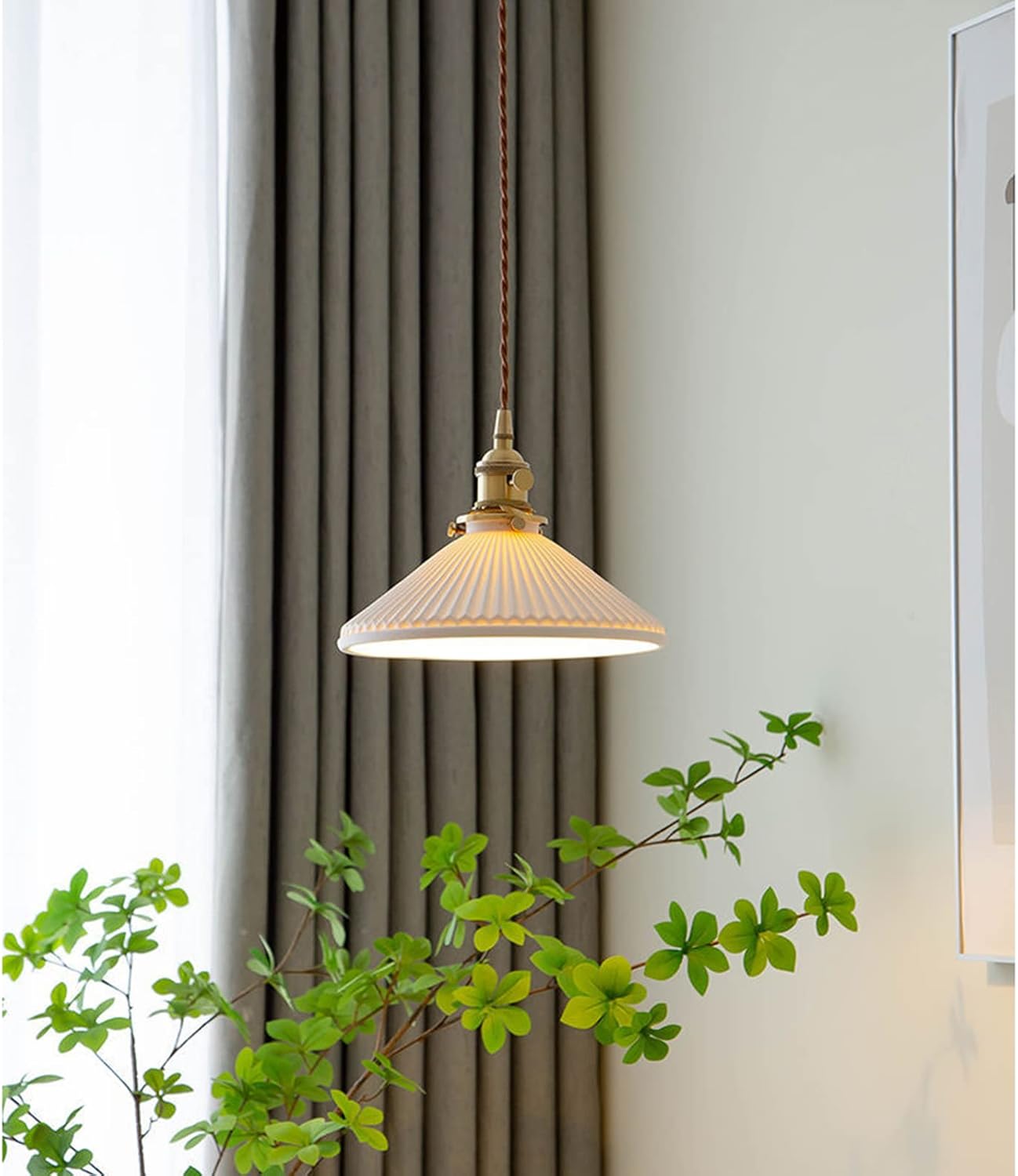 Japanese Ceramic Pendant Light for Kitchen, Dining, Restaurant, Bar, Nordic Luxury LED Ceiling Fixture