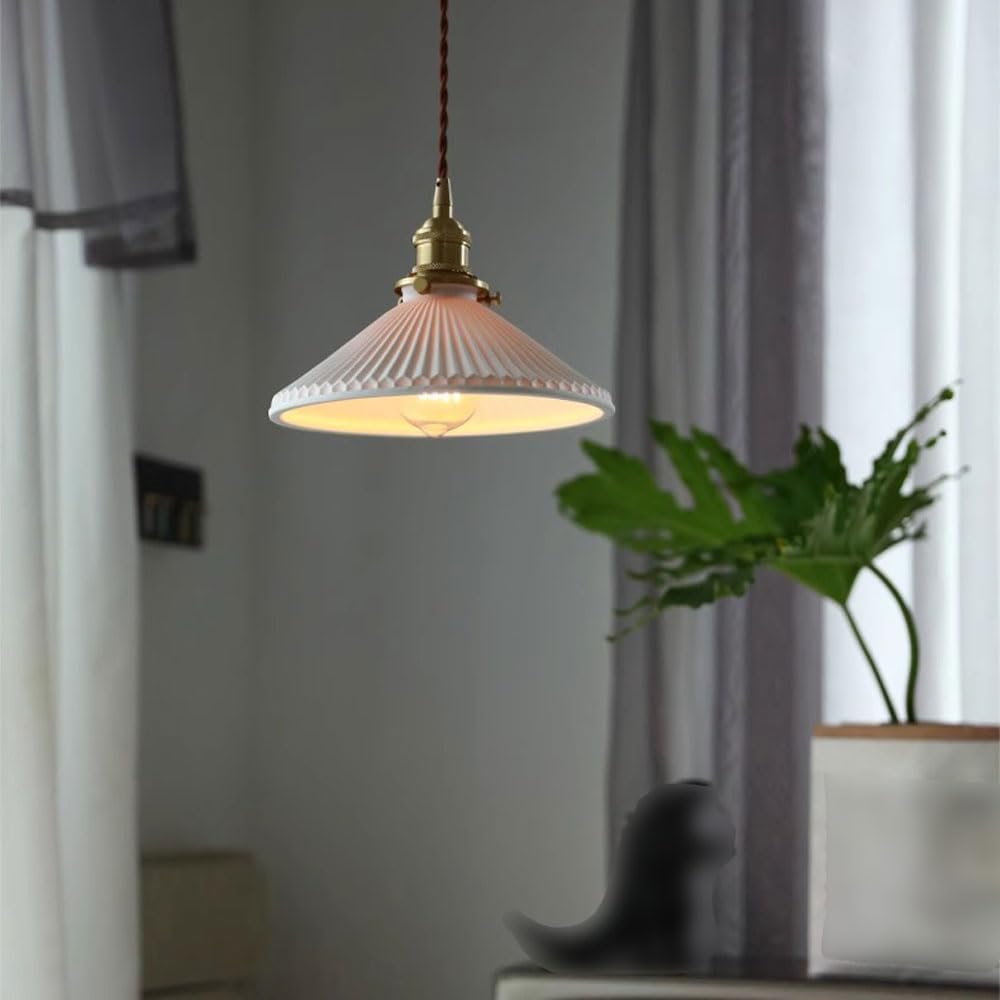 Japanese Ceramic Pendant Light for Kitchen, Dining, Restaurant, Bar, Nordic Luxury LED Ceiling Fixture
