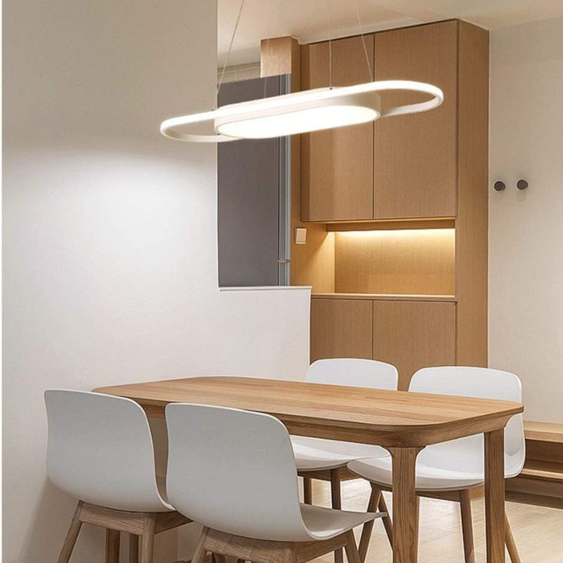 90cm LED Pendant Light with Rounded Edges for Dining