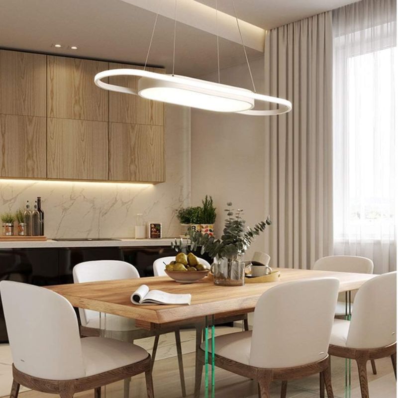 90cm LED Pendant Light with Rounded Edges for Dining
