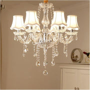 Crystal Chandelier with Fabric Shade