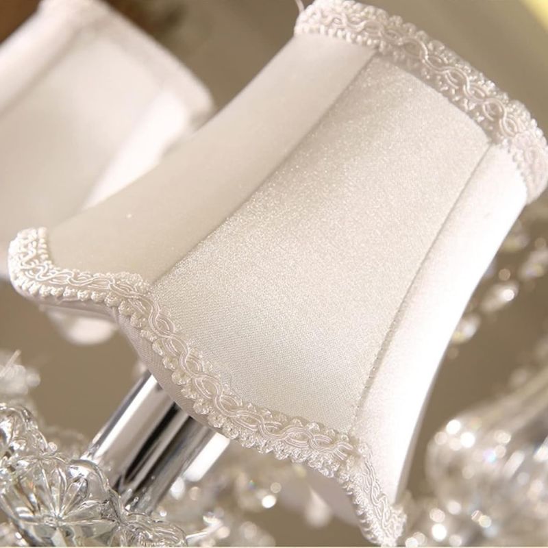 Crystal Chandelier with Fabric Shade
