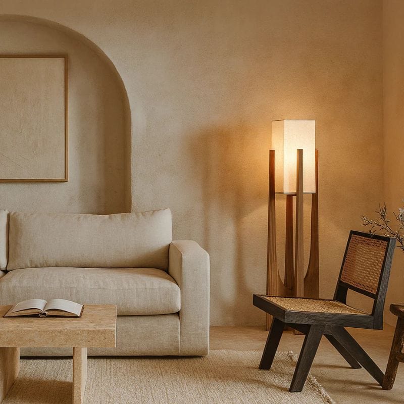 Chinese Wooden Floor Lamp for Living Room and Bedroom - Nordic Design LED Table Lamp Norenza