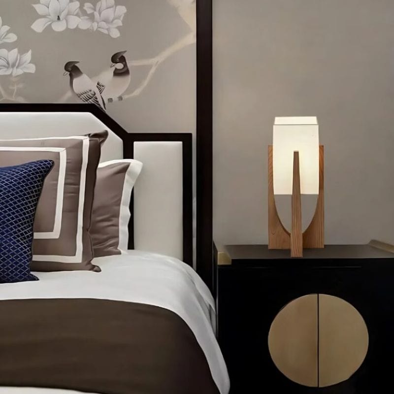 Chinese Wooden Floor Lamp for Living Room and Bedroom - Nordic Design LED Table Lamp Norenza