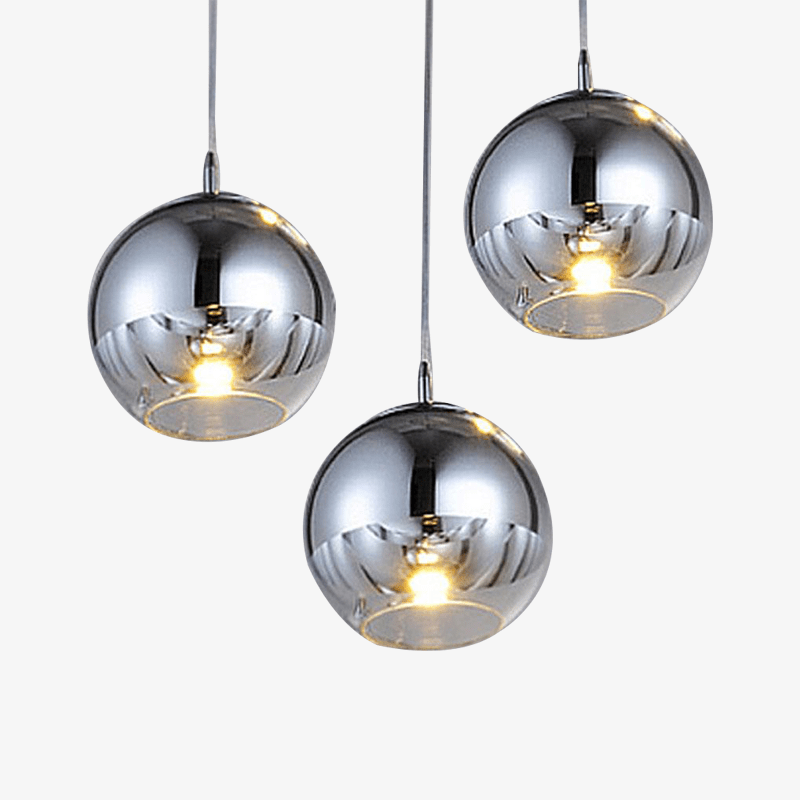 Chrome and Glass Spherical Pendant Norenza