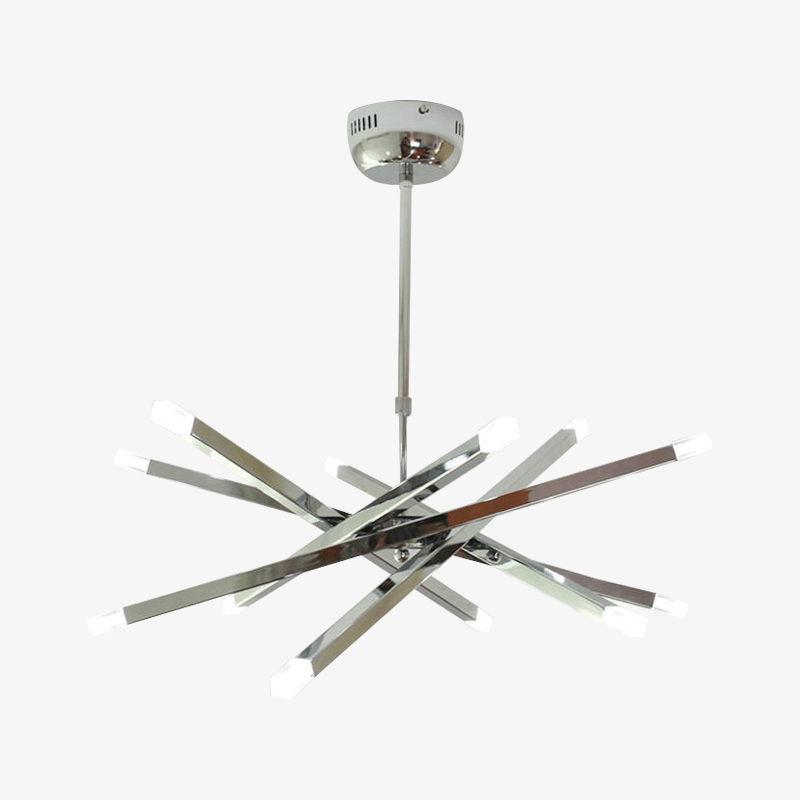 Chrome Bar Design Hanging Chandelier Silver Norenza