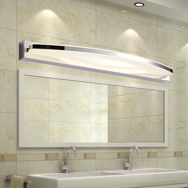 Chrome LED Wall Sconce for Mirror and Bathroom, Rounded Design Norenza