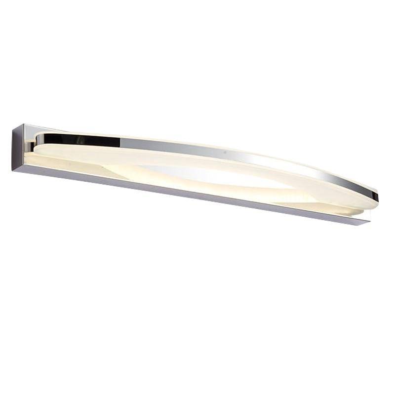 Chrome LED Wall Sconce for Mirror and Bathroom, Rounded Design Norenza