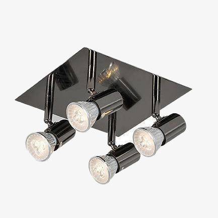 Chrome Satin Adjustable LED Spotlight Black Norenza