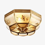 Classic Copper Ceiling Light with Glass Shade Norenza