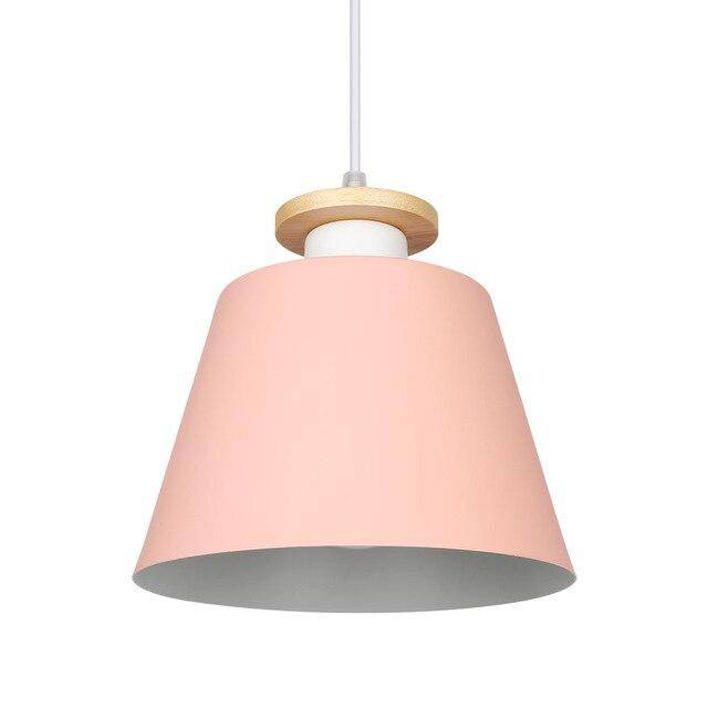 Colorful Conical LED Pendant Light for Restaurants Pink Norenza