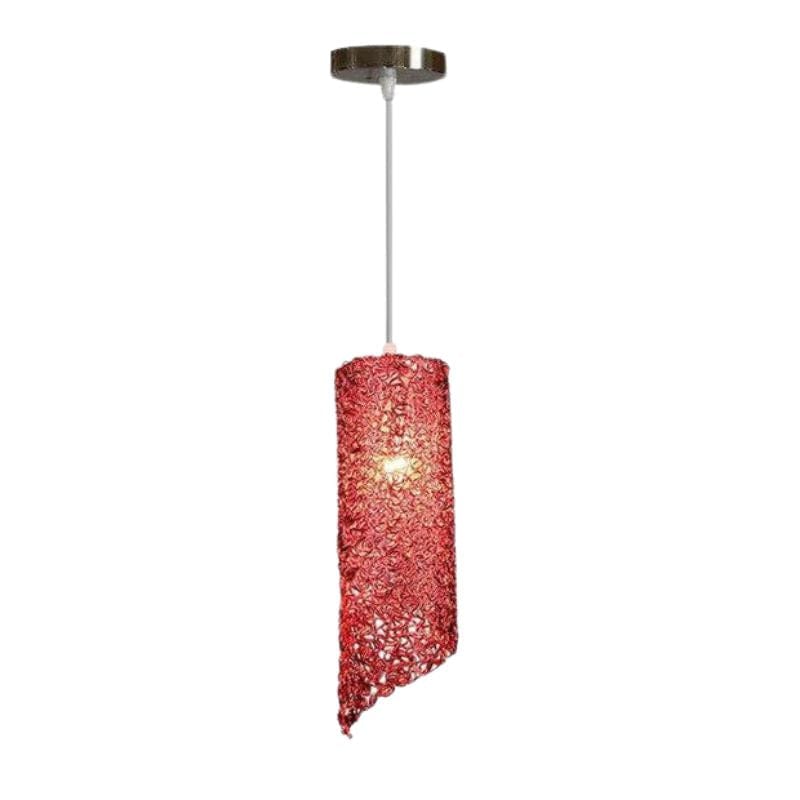 Colorful Cylindrical LED Pendant Light for Home Red Norenza