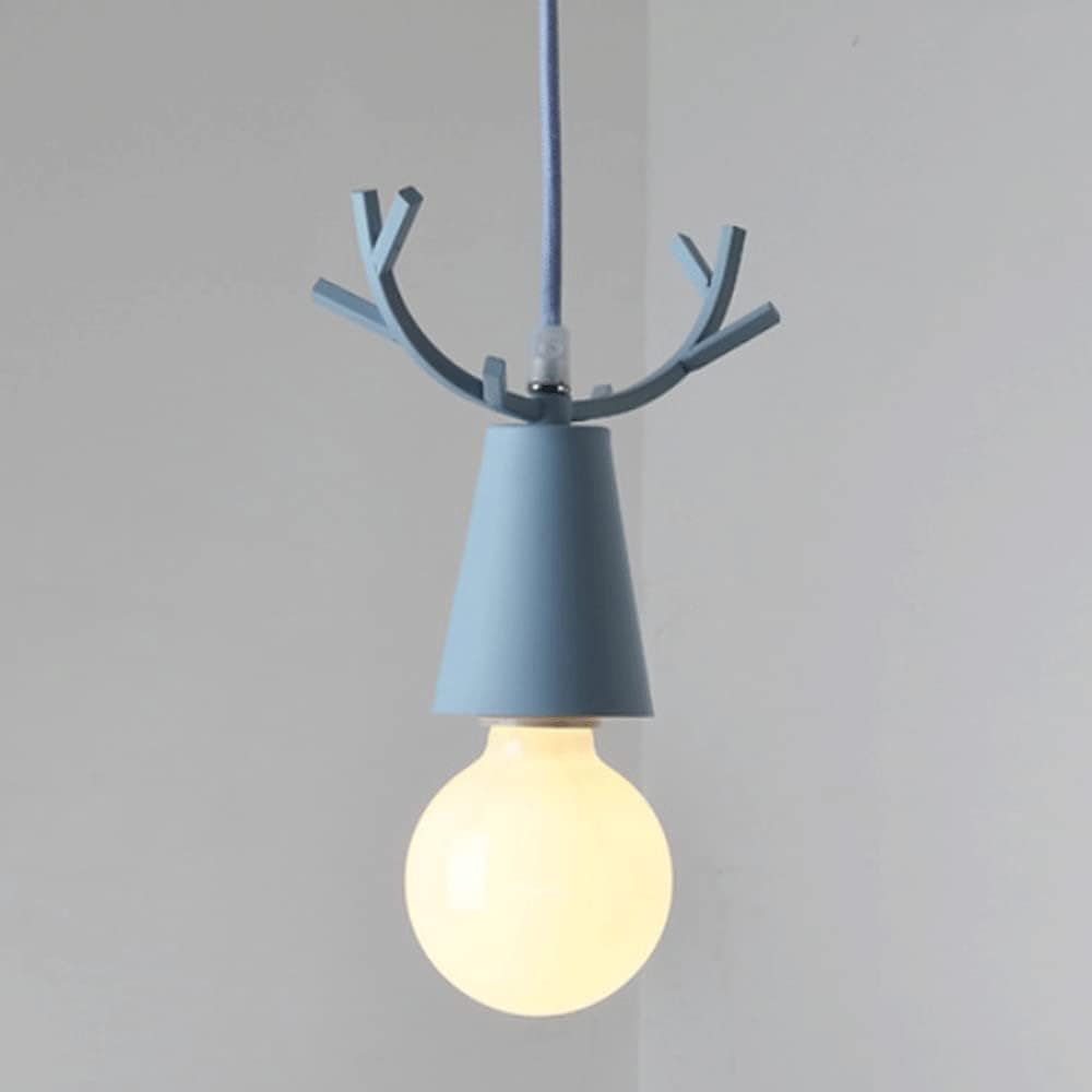 Colorful Deer Antler Cone LED Pendant Light Blue Norenza